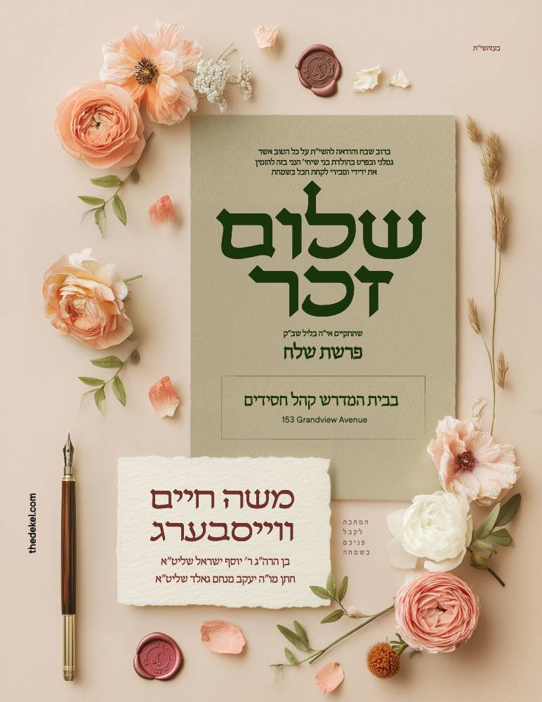 Shulom Zuchor invitation design